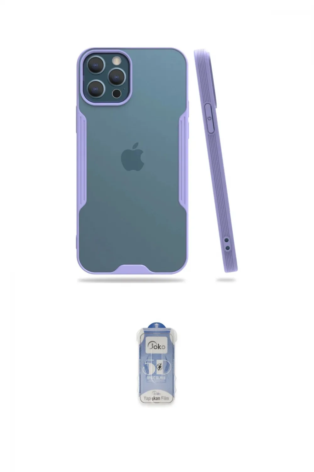 ieg™ iPhone 12 Pro Max Kılıf Atlas Asil Serisi - Siyah Joko Magic 5D Cam