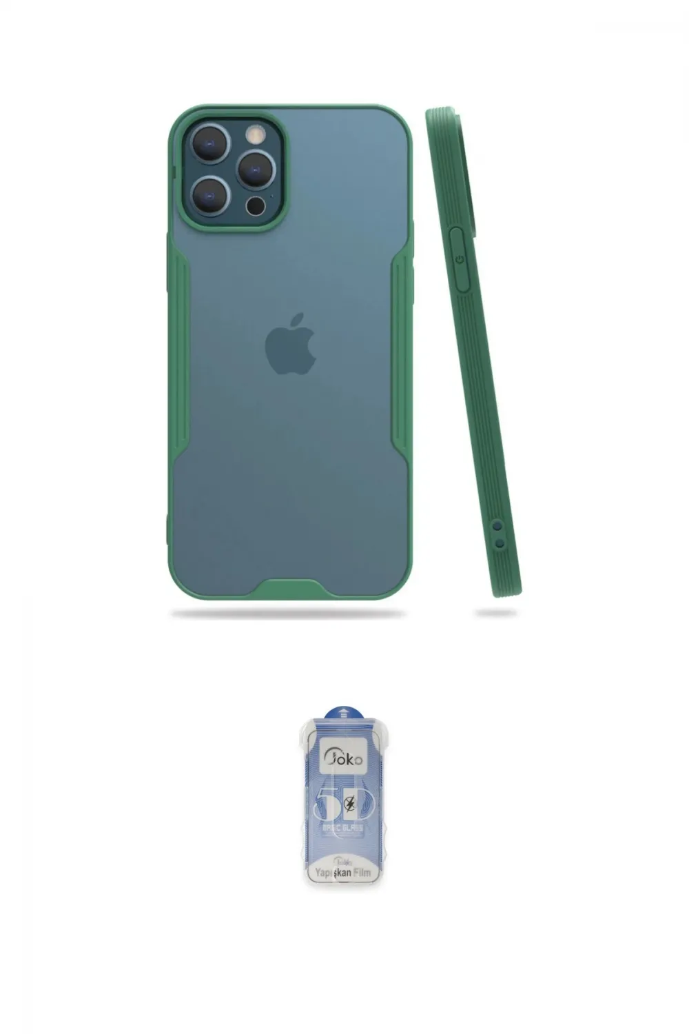 ieg™ iPhone 12 Pro Max Kılıf Atlas Asil Serisi - Siyah Joko Magic 5D Cam