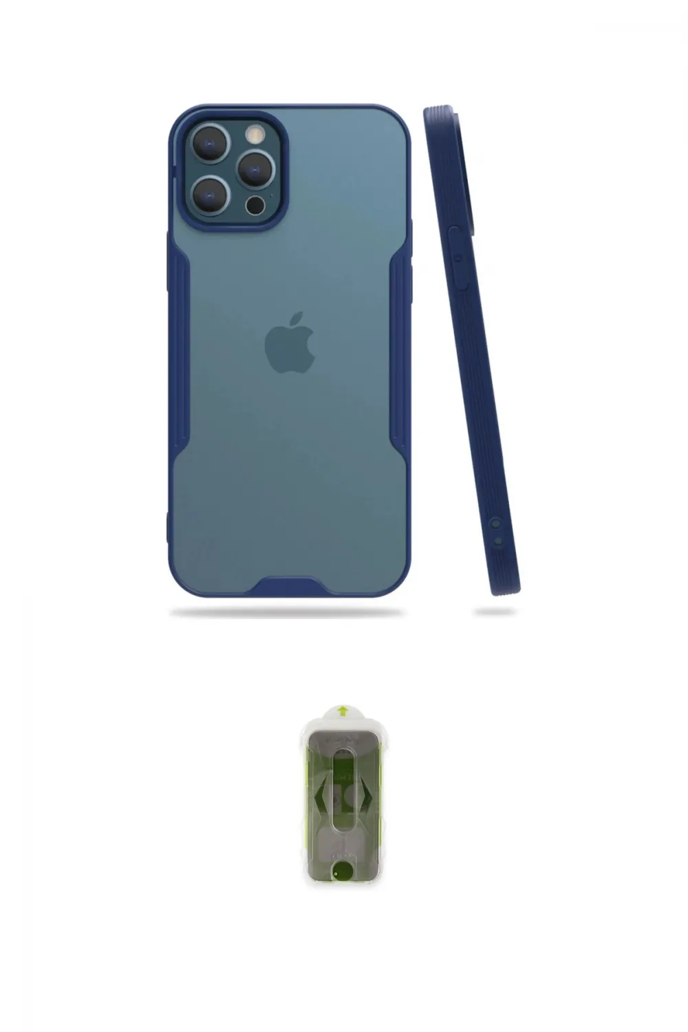 ieg™ iPhone 12 Pro Max Kılıf Atlas Asil Serisi - Siyah Joko Magic 5D Hayalet Cam