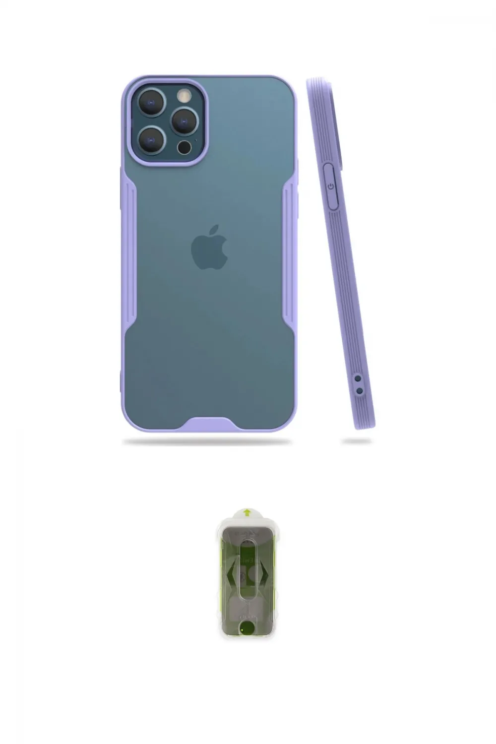 ieg™ iPhone 12 Pro Max Kılıf Atlas Asil Serisi - Siyah Joko Magic 5D Hayalet Cam