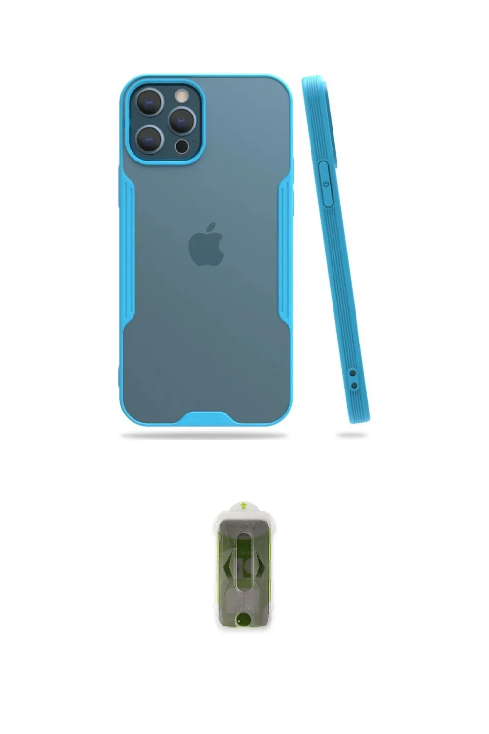 ieg™ iPhone 12 Pro Max Kılıf Atlas Asil Serisi - Siyah Joko Magic 5D Hayalet Cam