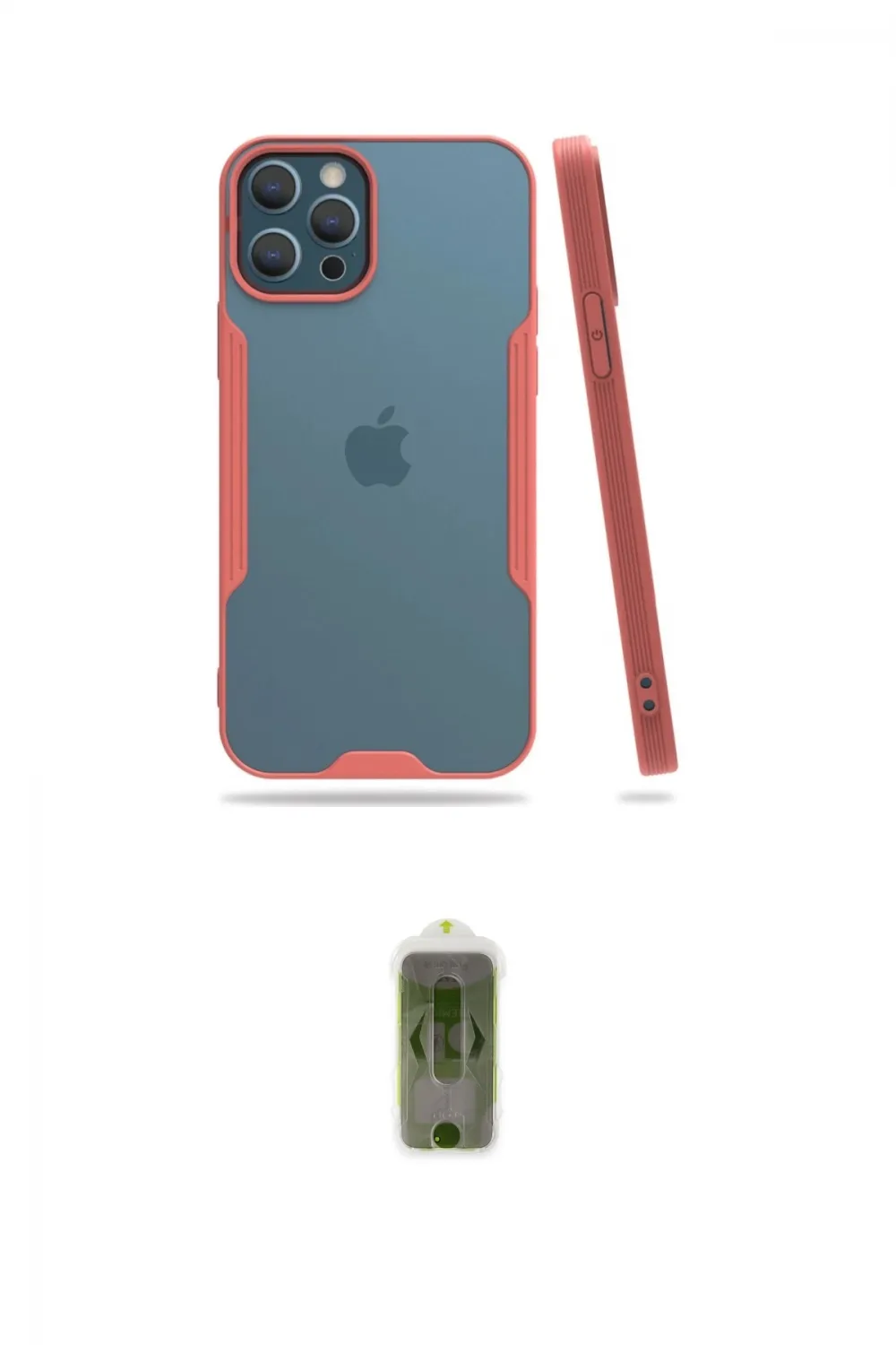 ieg™ iPhone 12 Pro Max Kılıf Atlas Asil Serisi - Siyah Joko Magic 5D Hayalet Cam