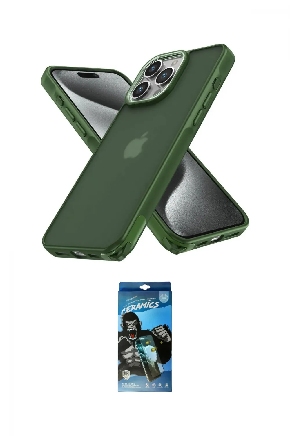 ieg™ iPhone 12 Pro Max Kılıf Atlas Form - Siyah 34D Izgaralı Cam