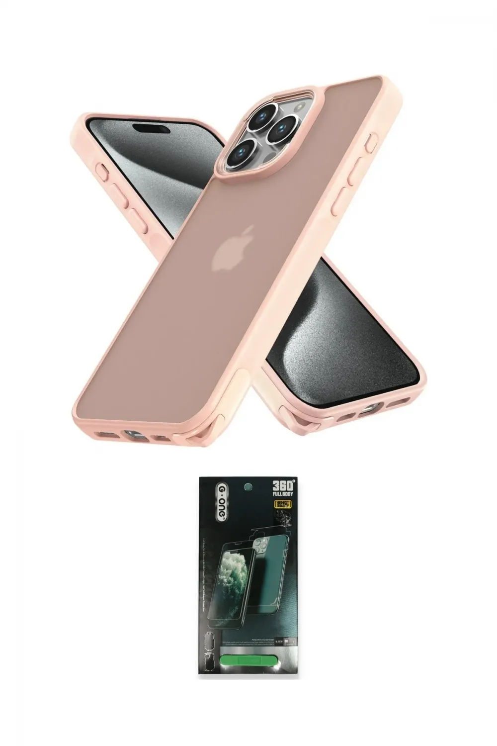 ieg™ iPhone 12 Pro Max Kılıf Atlas Form - Siyah 360 Mat Full Body Arka Koruyucu