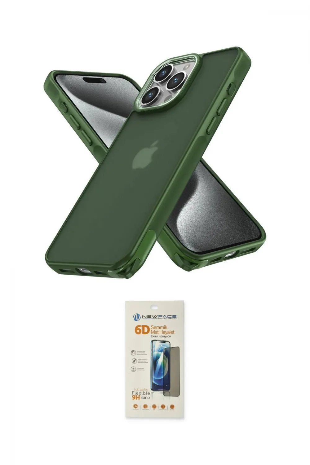 ieg™ iPhone 12 Pro Max Kılıf Atlas Form - Siyah 6D Mat Seramik Hayalet Nano Ekran Koruyucu