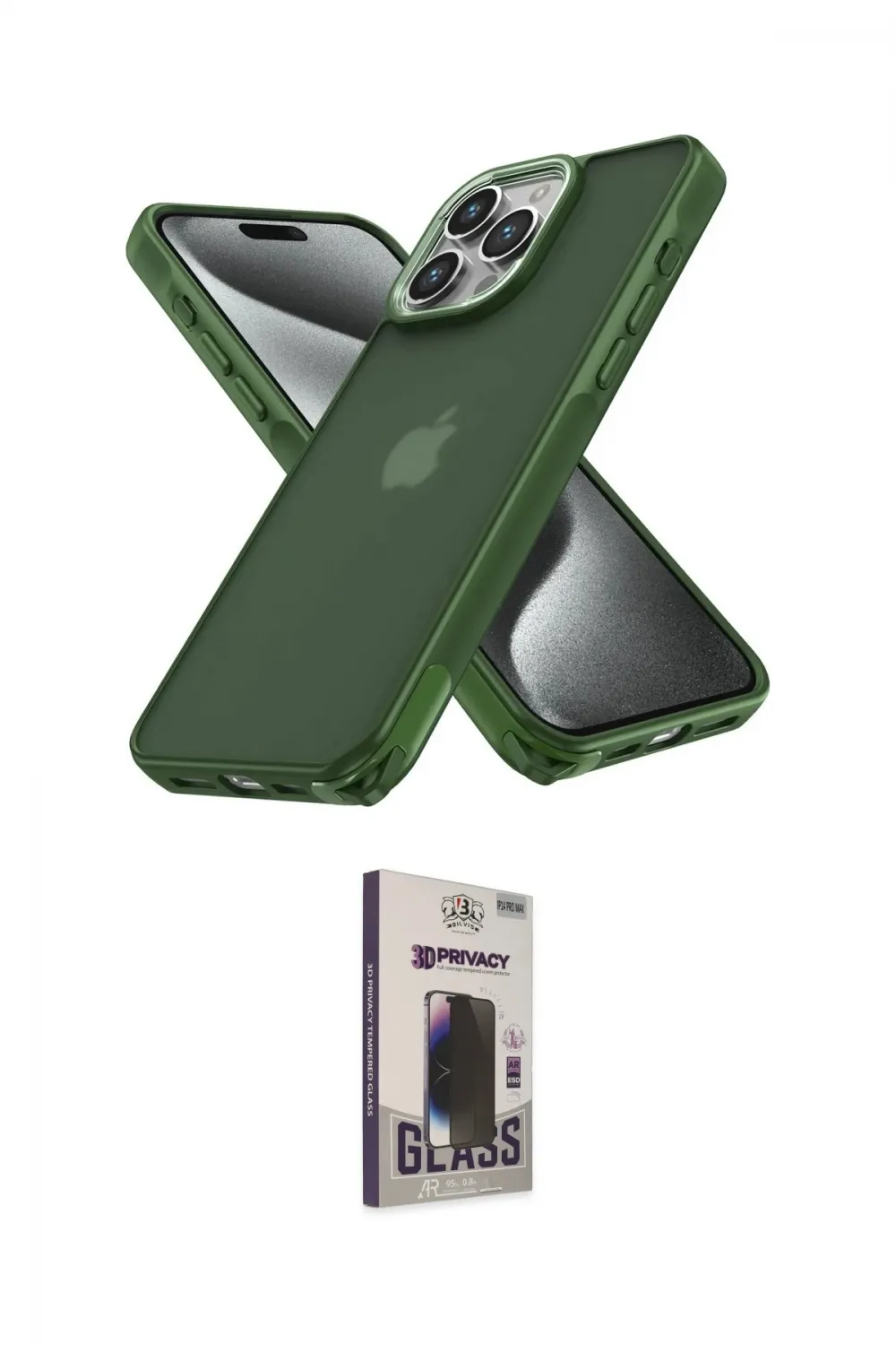 ieg™ iPhone 12 Pro Max Kılıf Atlas Form - Siyah Bilvis Hayalet Cam Ekran Koruyucu