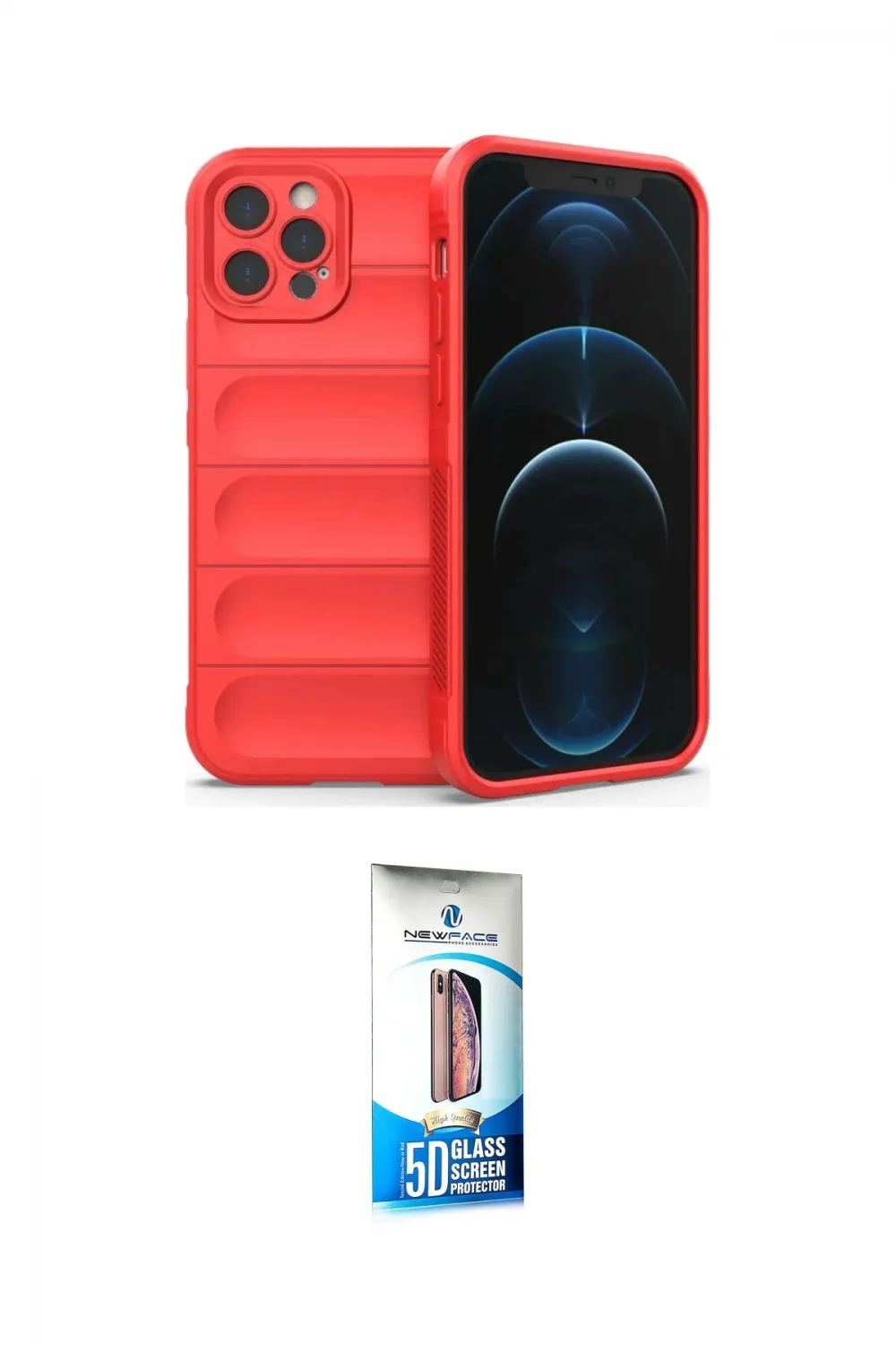 ieg™ iPhone 12 Pro Max Kılıf Atlas Koleksiyonu - Siyah 5D Eko Cam Ekran Koruyucu