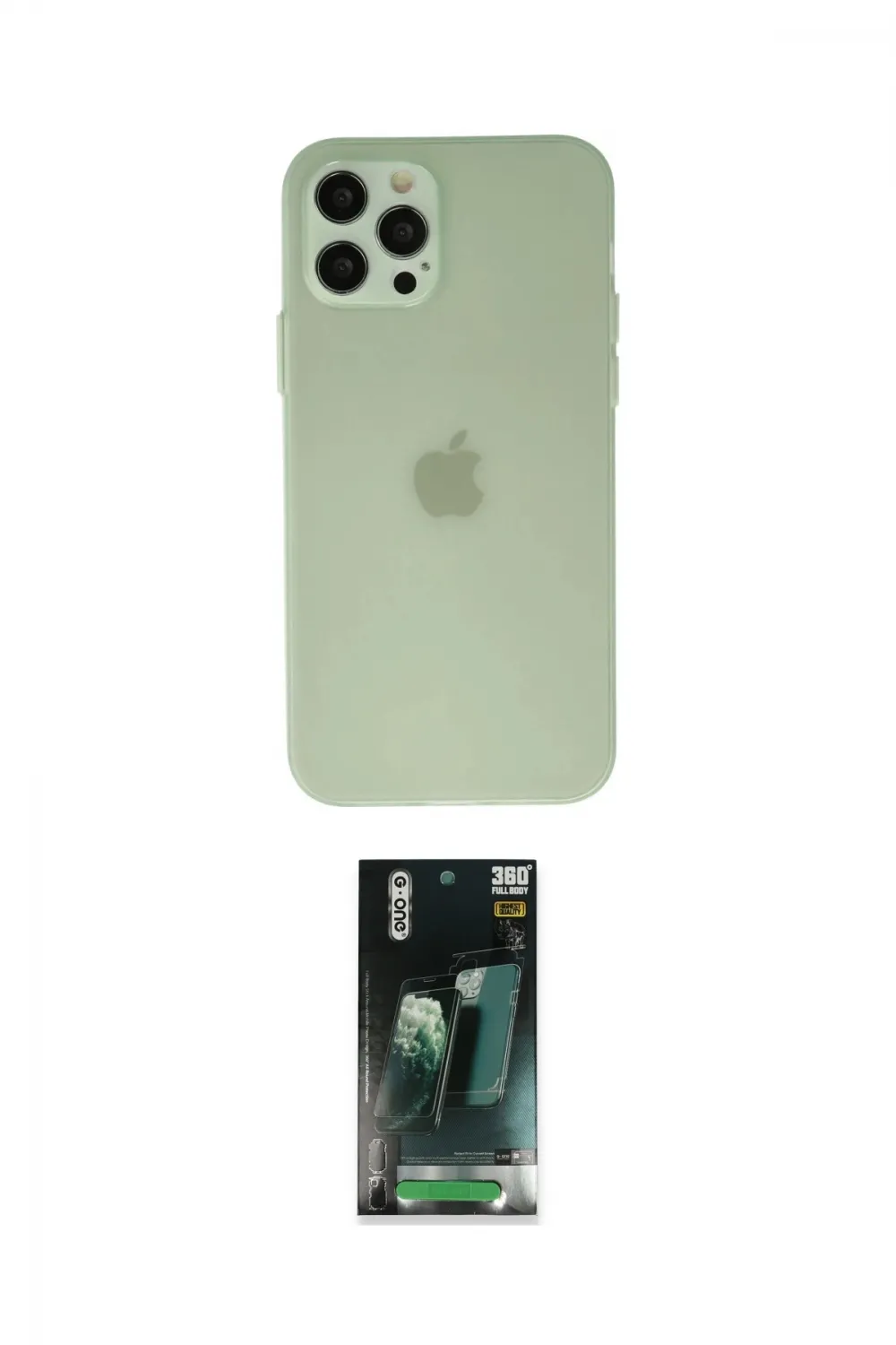 ieg™ iPhone 12 Pro Max Kılıf Atlas Minimal Prime - Şeffaf 360 Full Body Arka Koruyucu