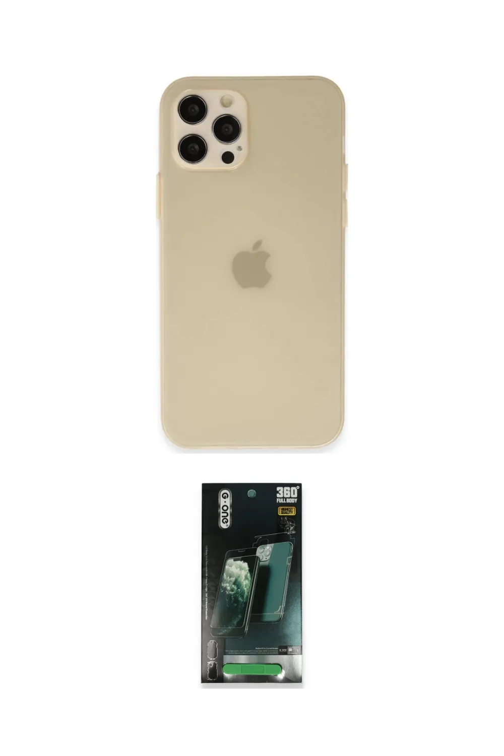 ieg™ iPhone 12 Pro Max Kılıf Atlas Minimal Prime - Şeffaf 360 Full Body Arka Koruyucu