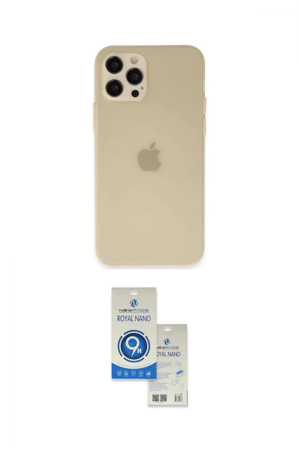 ieg™ iPhone 12 Pro Max Kılıf Atlas Minimal Prime - Şeffaf Royal Nano Ekran Koruyucu