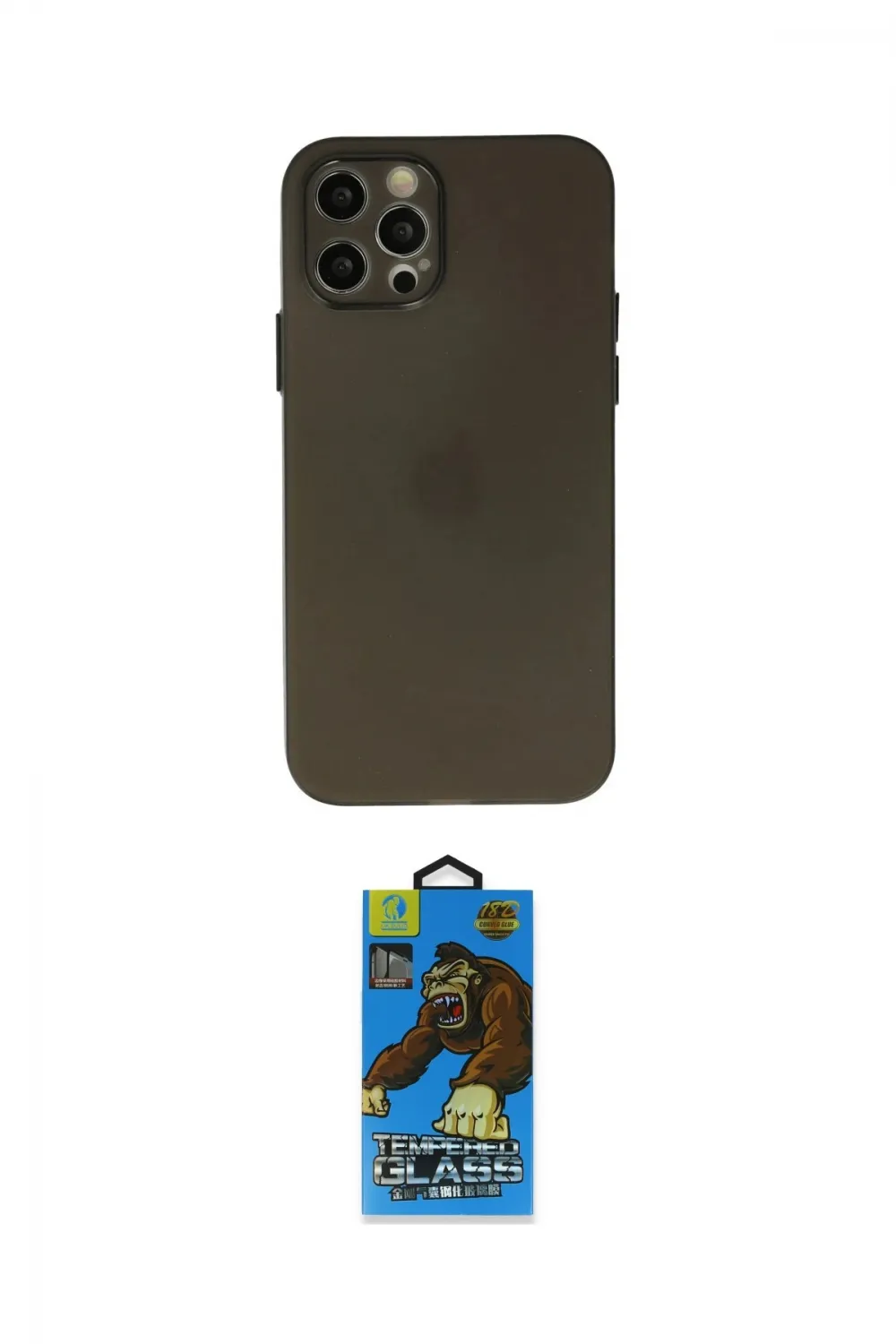 ieg™ iPhone 12 Pro Max Kılıf Atlas Minimal Prime - Siyah 18D Cam Ekran Koruyucu