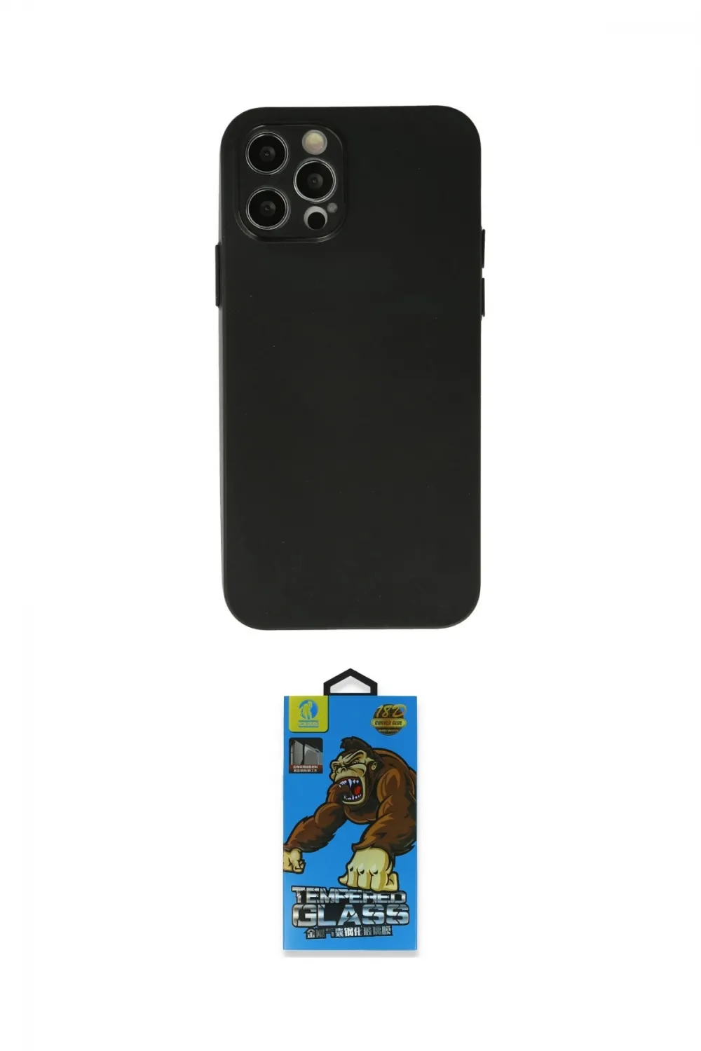 ieg™ iPhone 12 Pro Max Kılıf Atlas Minimal Prime - Siyah 18D Cam Ekran Koruyucu