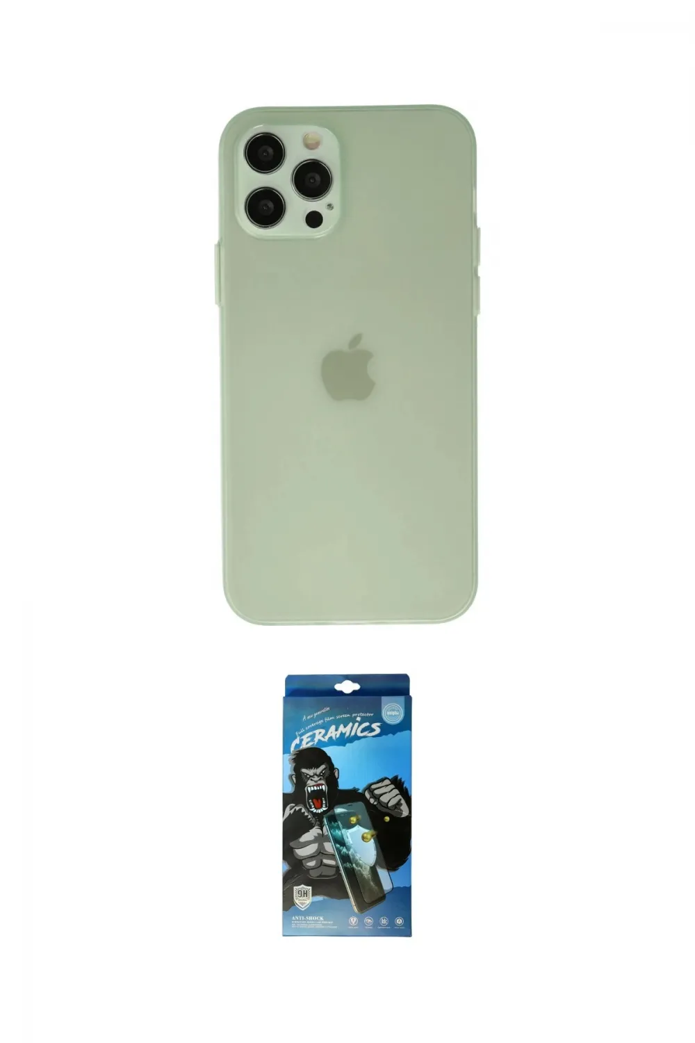 ieg™ iPhone 12 Pro Max Kılıf Atlas Minimal Prime - Siyah 34D Izgaralı Cam