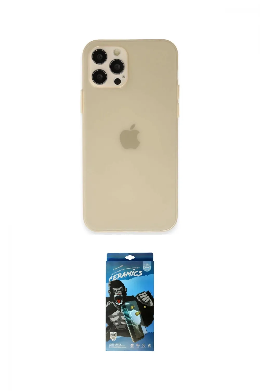 ieg™ iPhone 12 Pro Max Kılıf Atlas Minimal Prime - Siyah 34D Izgaralı Cam
