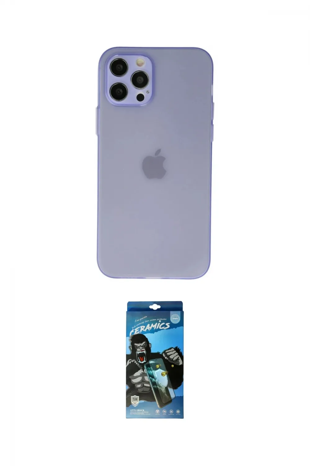 ieg™ iPhone 12 Pro Max Kılıf Atlas Minimal Prime - Siyah 34D Izgaralı Cam