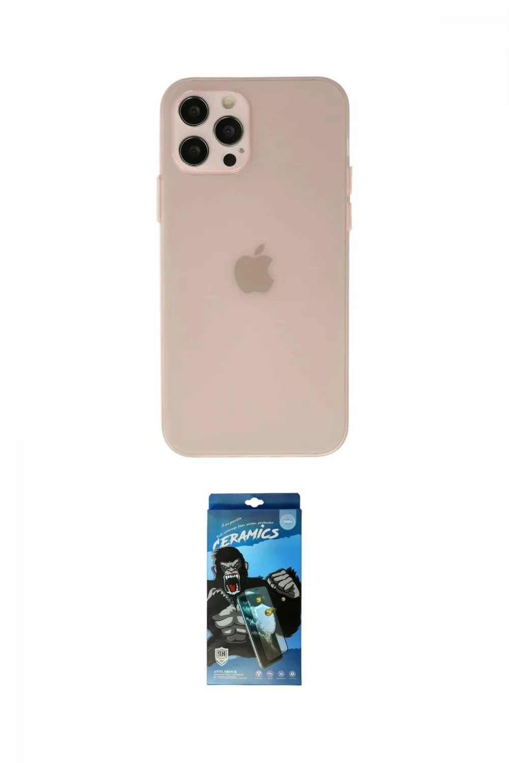 ieg™ iPhone 12 Pro Max Kılıf Atlas Minimal Prime - Siyah 34D Izgaralı Cam