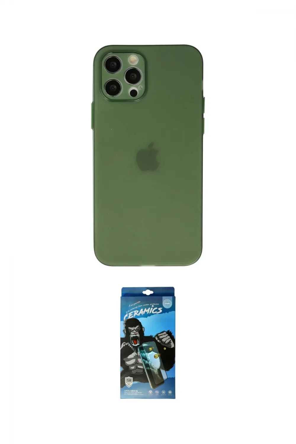 ieg™ iPhone 12 Pro Max Kılıf Atlas Minimal Prime - Siyah 34D Izgaralı Cam