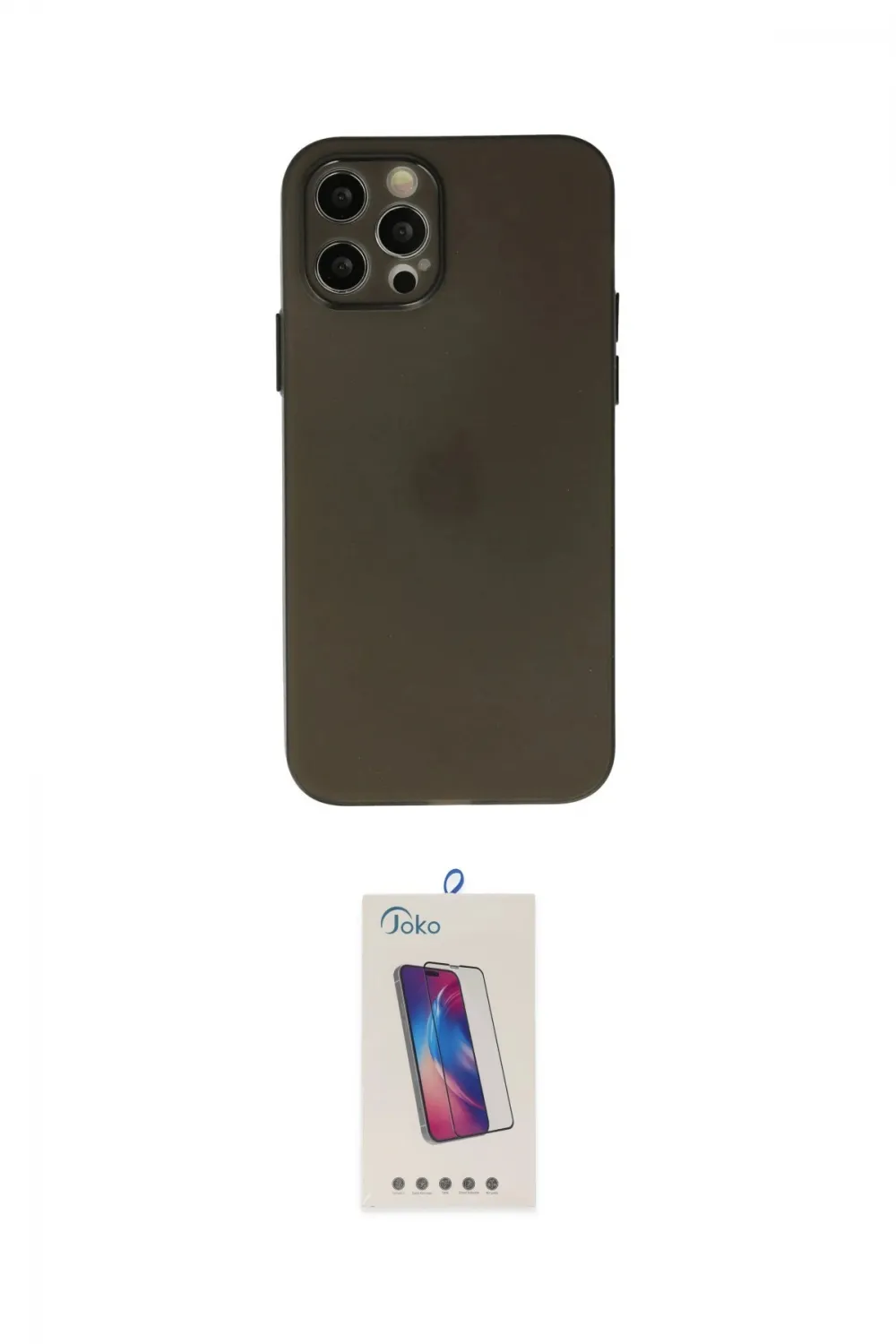ieg™ iPhone 12 Pro Max Kılıf Atlas Minimal Prime - Siyah Joko 5D Cam