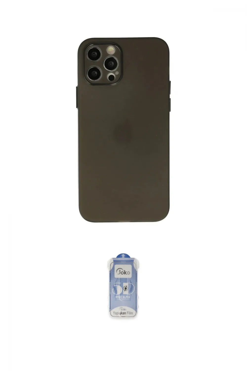 ieg™ iPhone 12 Pro Max Kılıf Atlas Minimal Prime - Siyah Joko Magic 5D Cam