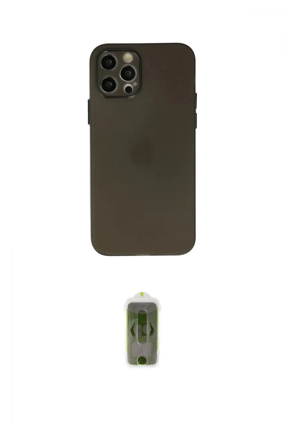 ieg™ iPhone 12 Pro Max Kılıf Atlas Minimal Prime - Siyah Joko Magic 5D Hayalet Cam