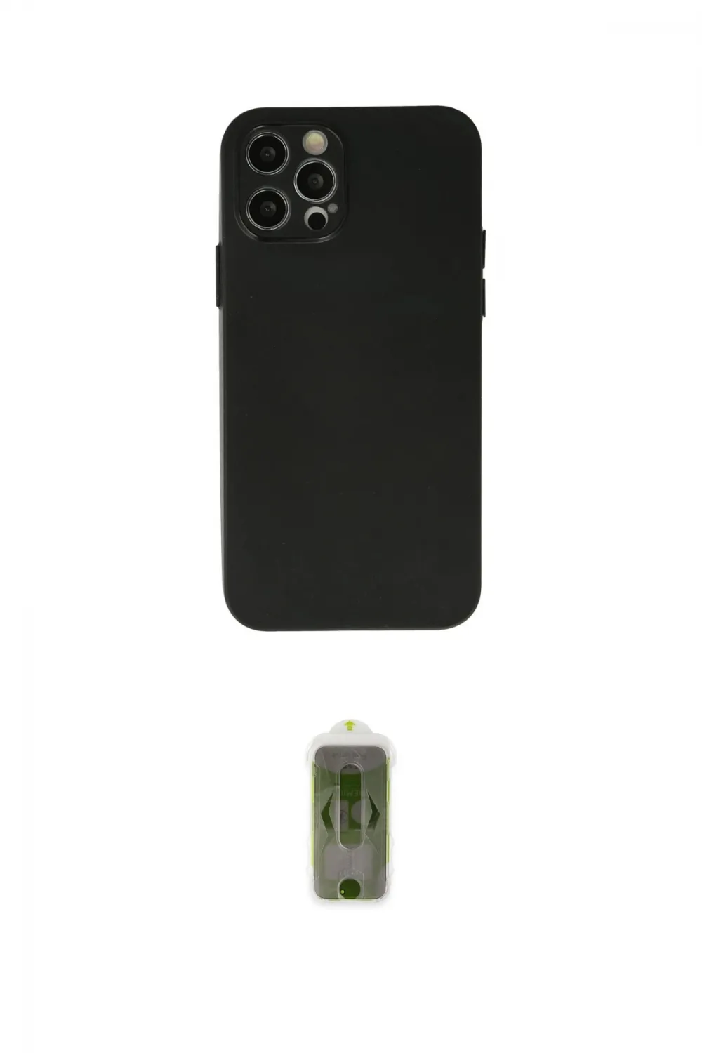 ieg™ iPhone 12 Pro Max Kılıf Atlas Minimal Prime - Siyah Joko Magic 5D Hayalet Cam