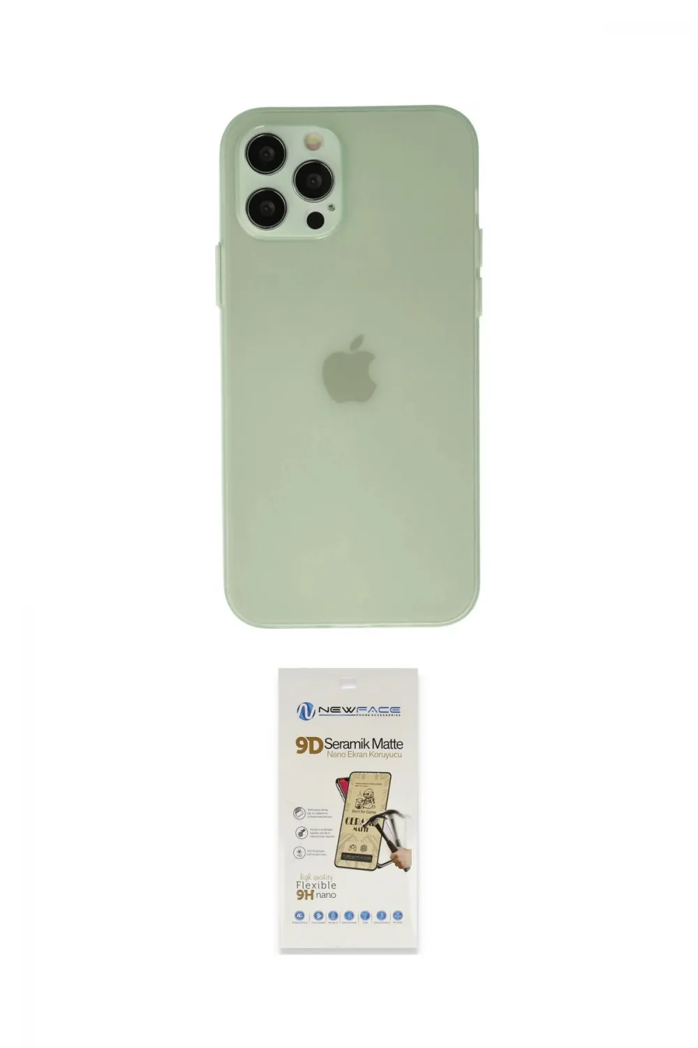 ieg™ iPhone 12 Pro Max Kılıf Atlas Minimal Prime - Siyah Mat Seramik Nano Ekran Koruyucu