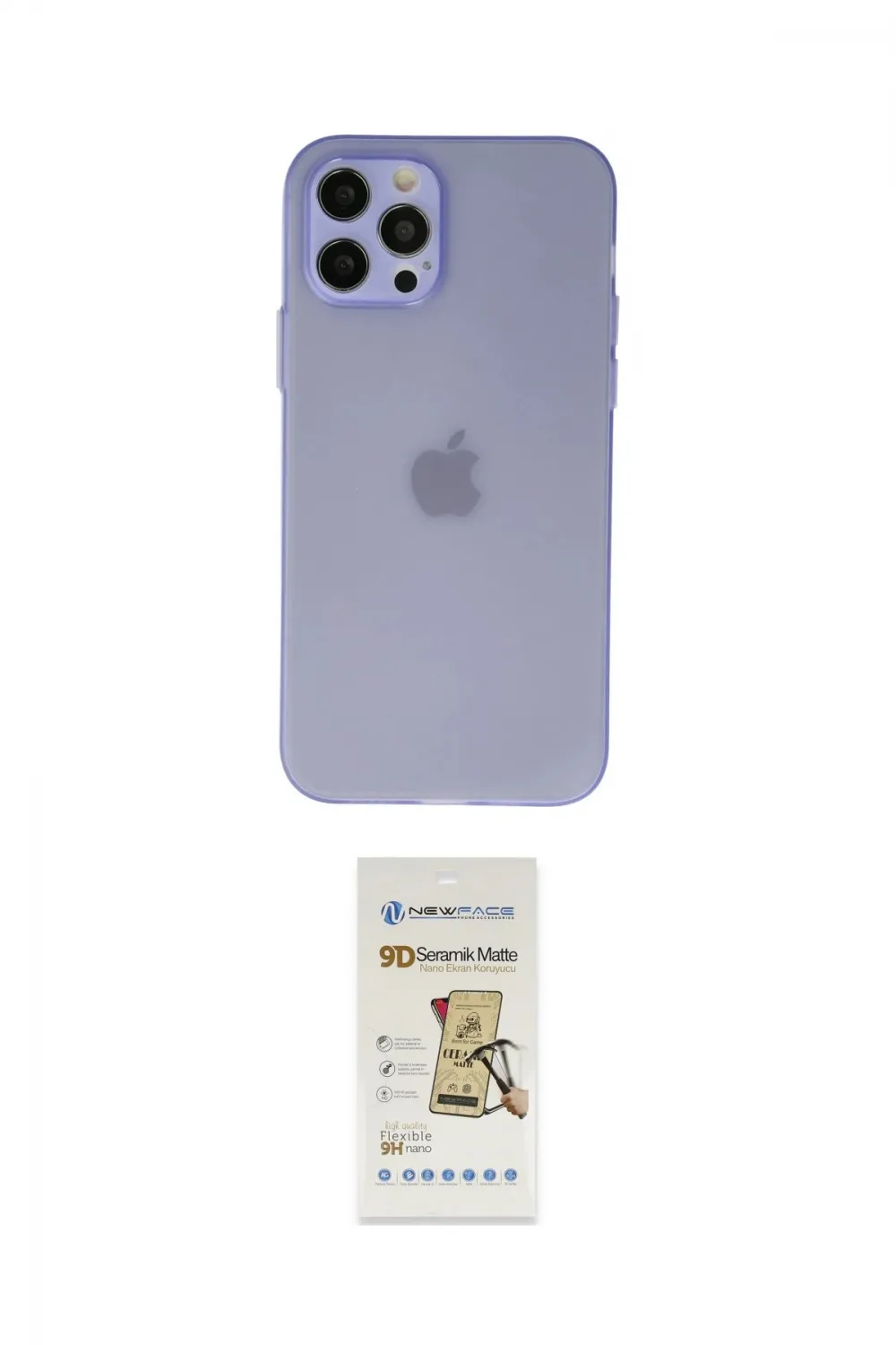 ieg™ iPhone 12 Pro Max Kılıf Atlas Minimal Prime - Siyah Mat Seramik Nano Ekran Koruyucu