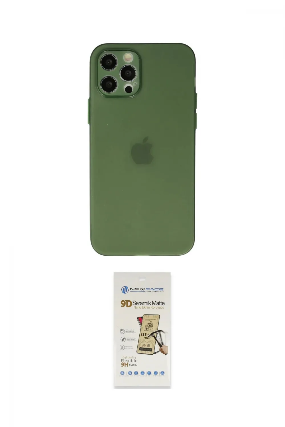 ieg™ iPhone 12 Pro Max Kılıf Atlas Minimal Prime - Siyah Mat Seramik Nano Ekran Koruyucu