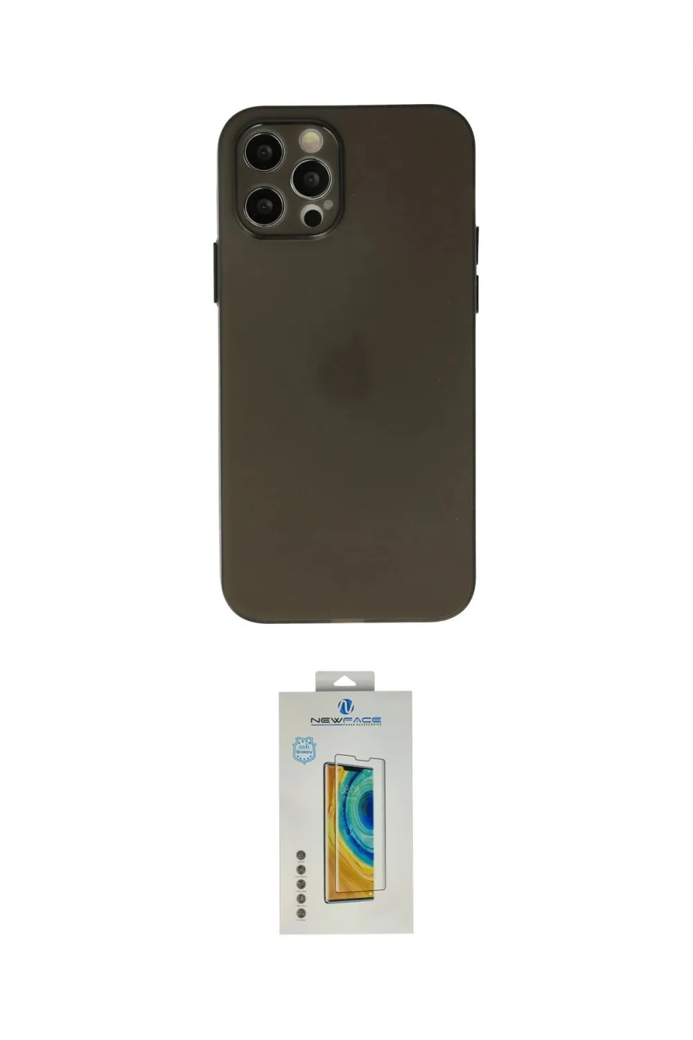 ieg™ iPhone 12 Pro Max Kılıf Atlas Minimal Prime - Siyah Polymer Nano Ekran Koruyucu
