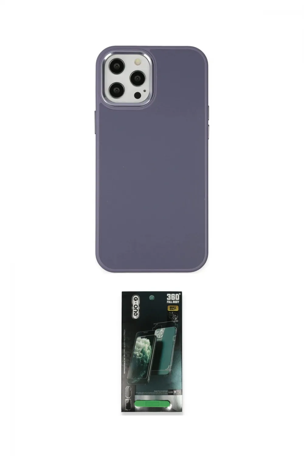 ieg™ iPhone 12 Pro Max Kılıf Çekirdek Çizgi - Şeffaf 360 Full Body Arka Koruyucu