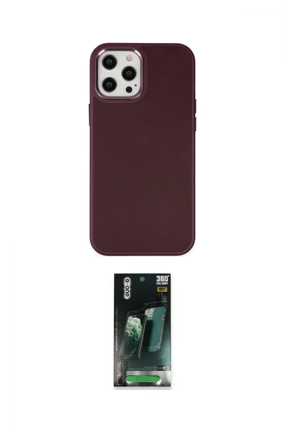 ieg™ iPhone 12 Pro Max Kılıf Çekirdek Çizgi - Şeffaf 360 Full Body Arka Koruyucu