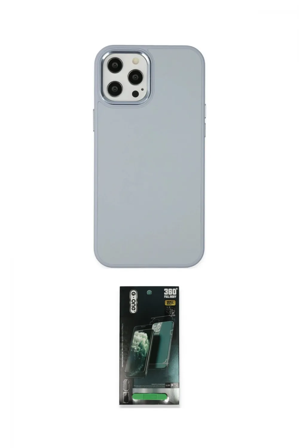 ieg™ iPhone 12 Pro Max Kılıf Çekirdek Çizgi - Şeffaf 360 Full Body Arka Koruyucu
