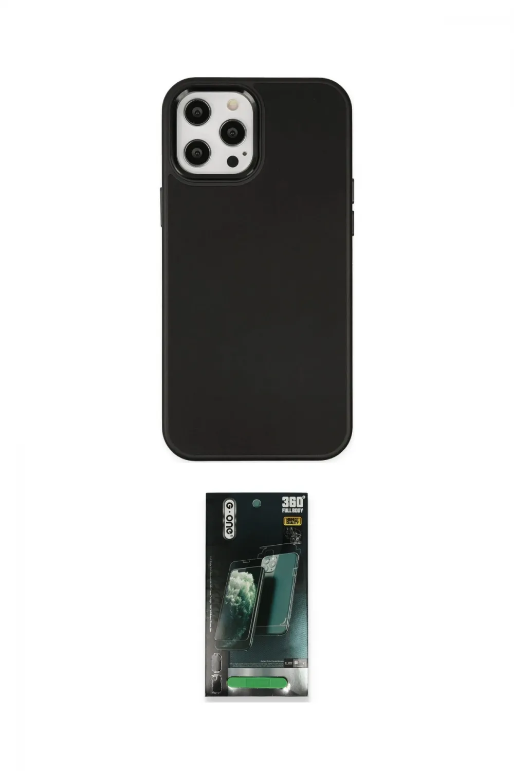 ieg™ iPhone 12 Pro Max Kılıf Çekirdek Çizgi - Şeffaf 360 Full Body Arka Koruyucu