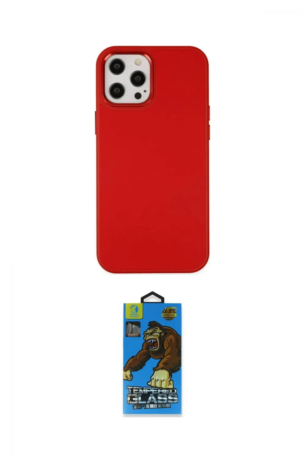 ieg™ iPhone 12 Pro Max Kılıf Çekirdek Çizgi - Siyah 18D Cam Ekran Koruyucu