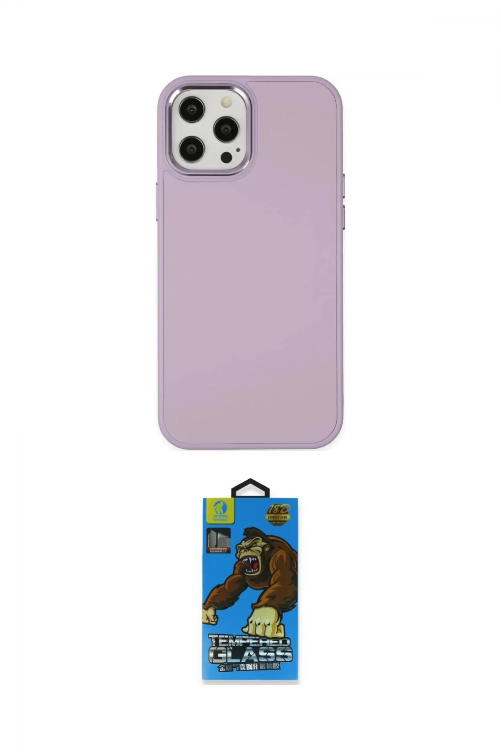 ieg™ iPhone 12 Pro Max Kılıf Çekirdek Çizgi - Siyah 18D Cam Ekran Koruyucu