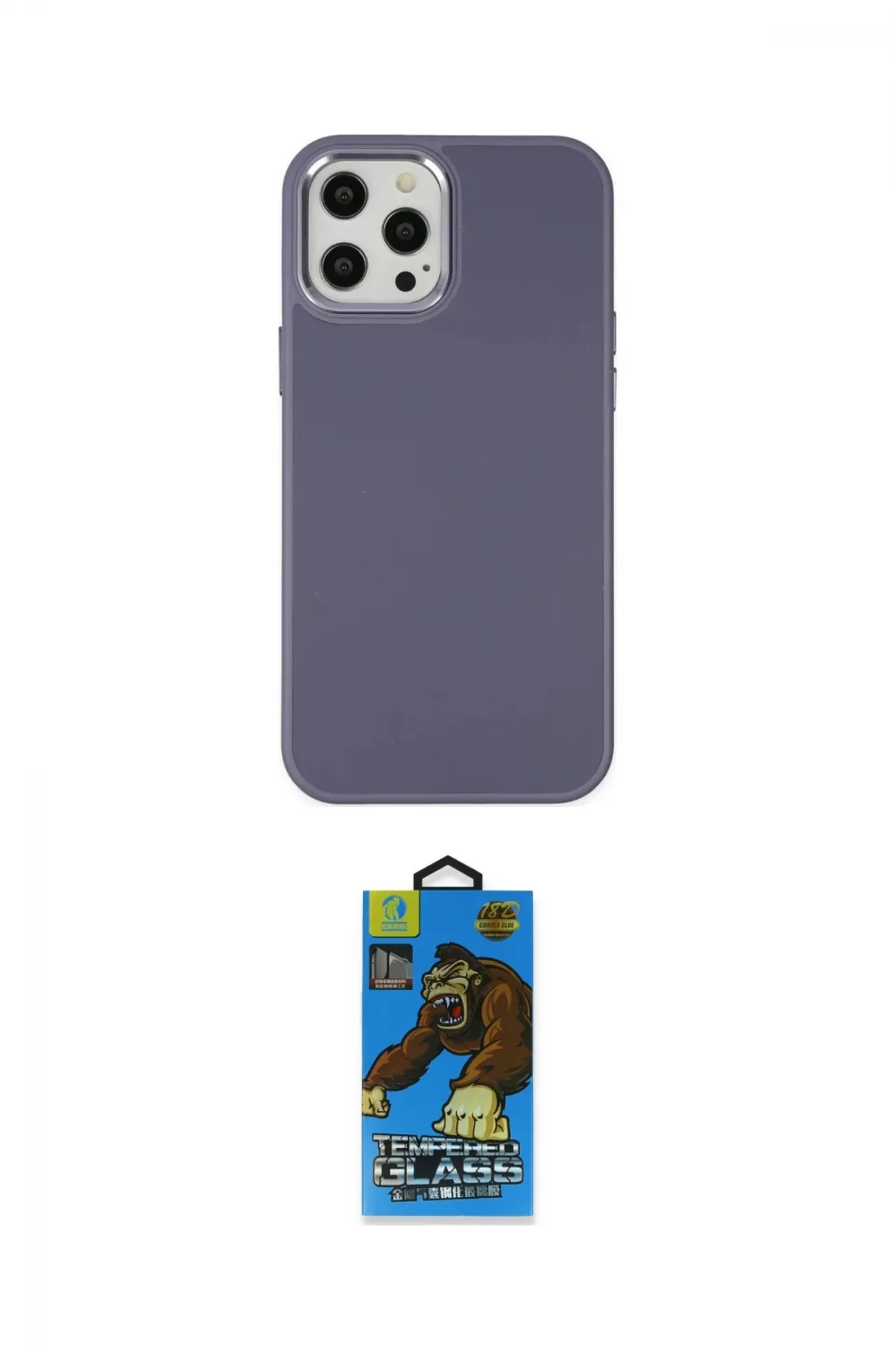 ieg™ iPhone 12 Pro Max Kılıf Çekirdek Çizgi - Siyah 18D Cam Ekran Koruyucu