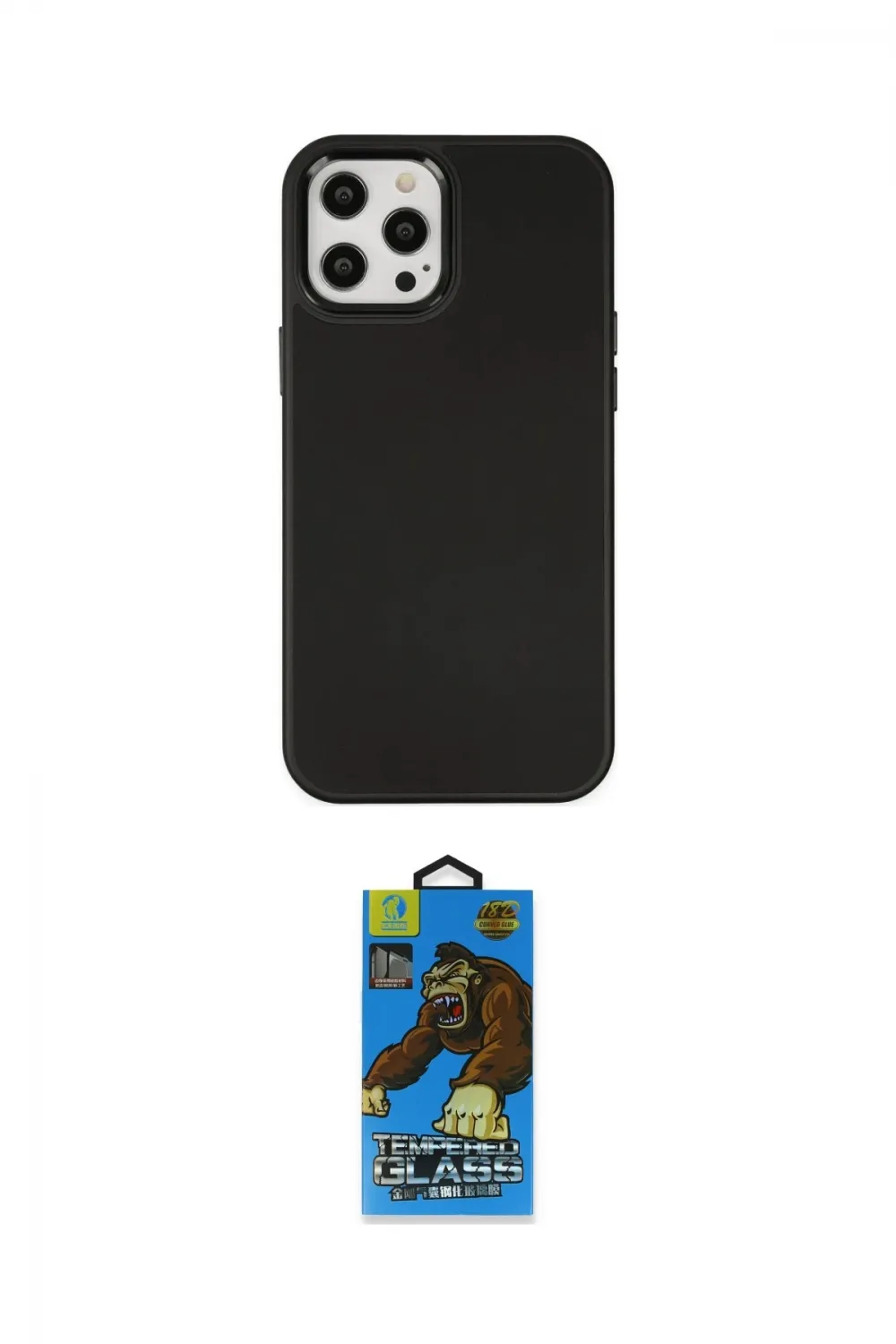 ieg™ iPhone 12 Pro Max Kılıf Çekirdek Çizgi - Siyah 18D Cam Ekran Koruyucu