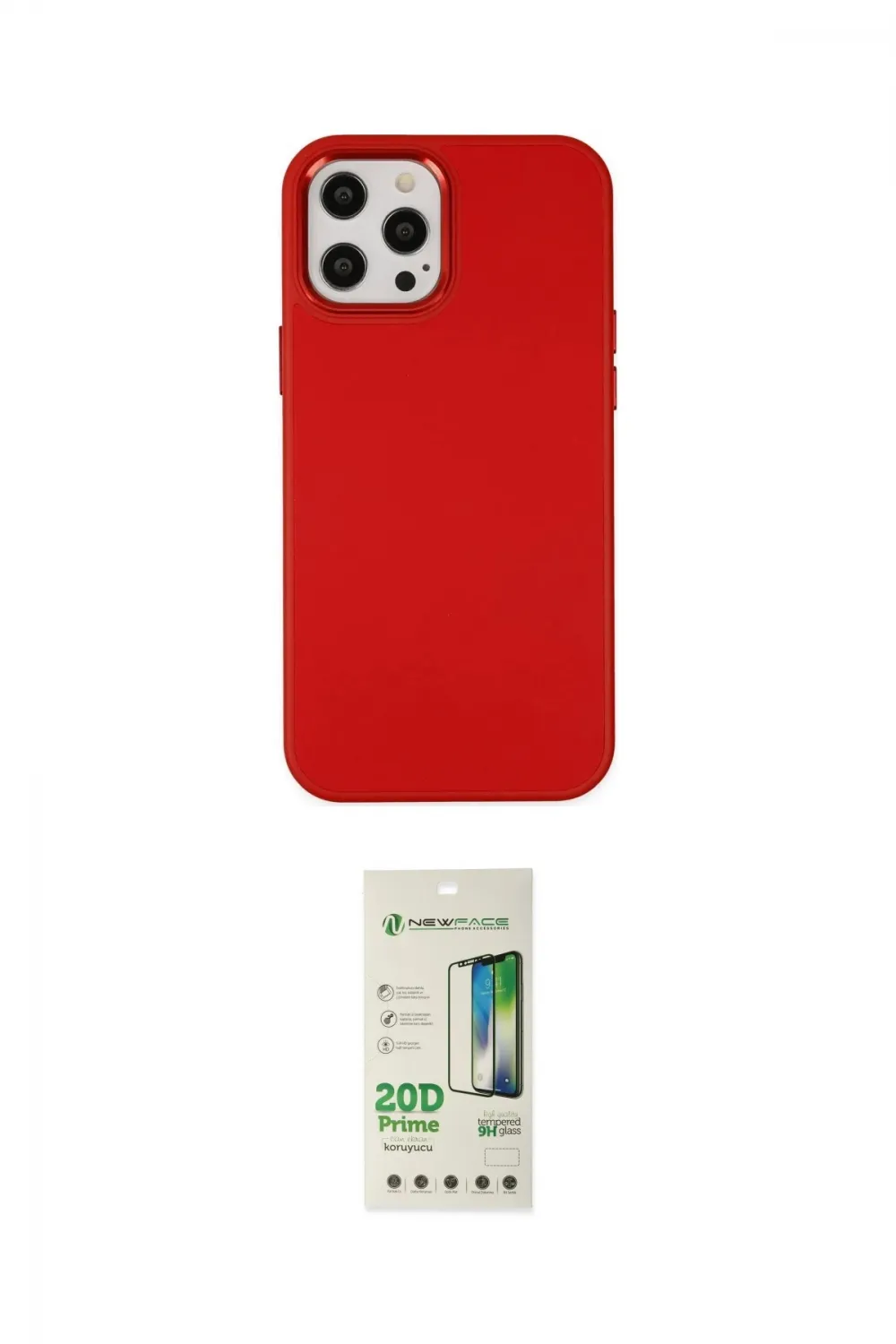 ieg™ iPhone 12 Pro Max Kılıf Çekirdek Çizgi - Siyah 20D Premium Cam Ekran Koruyucu