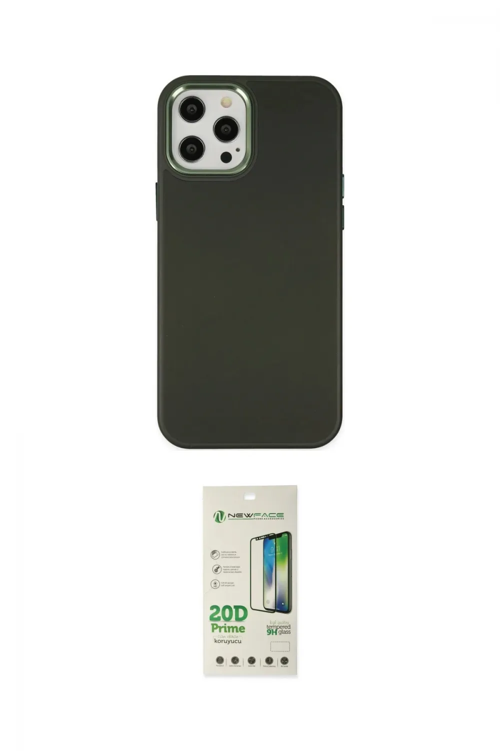 ieg™ iPhone 12 Pro Max Kılıf Çekirdek Çizgi - Siyah 20D Premium Cam Ekran Koruyucu