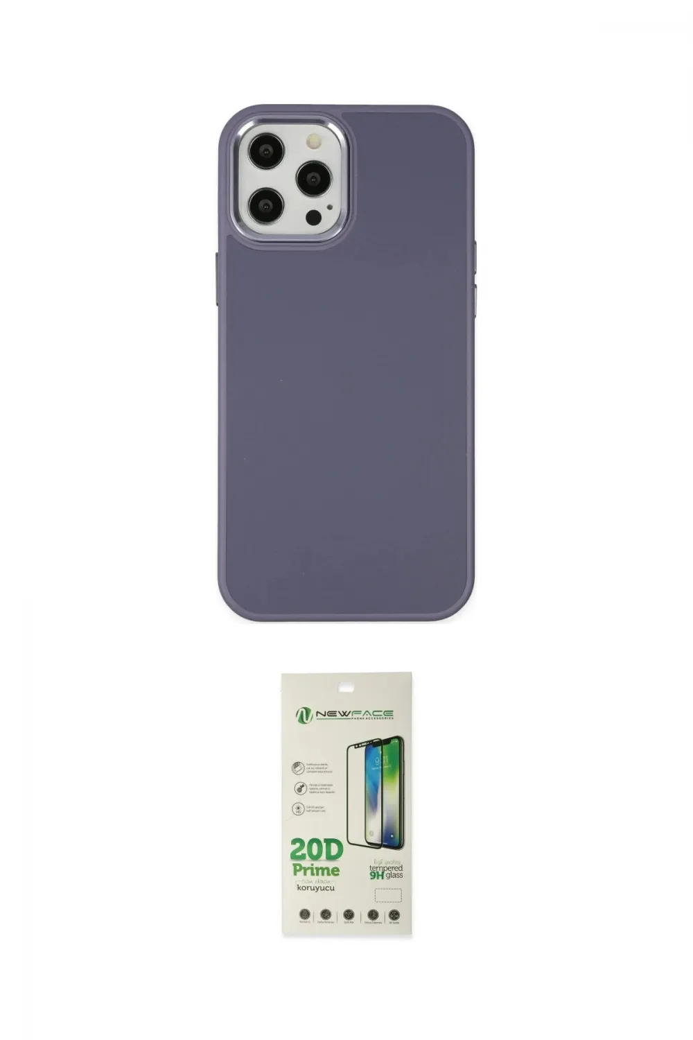 ieg™ iPhone 12 Pro Max Kılıf Çekirdek Çizgi - Siyah 20D Premium Cam Ekran Koruyucu