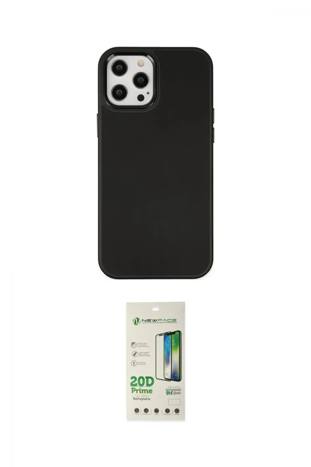 ieg™ iPhone 12 Pro Max Kılıf Çekirdek Çizgi - Siyah 20D Premium Cam Ekran Koruyucu