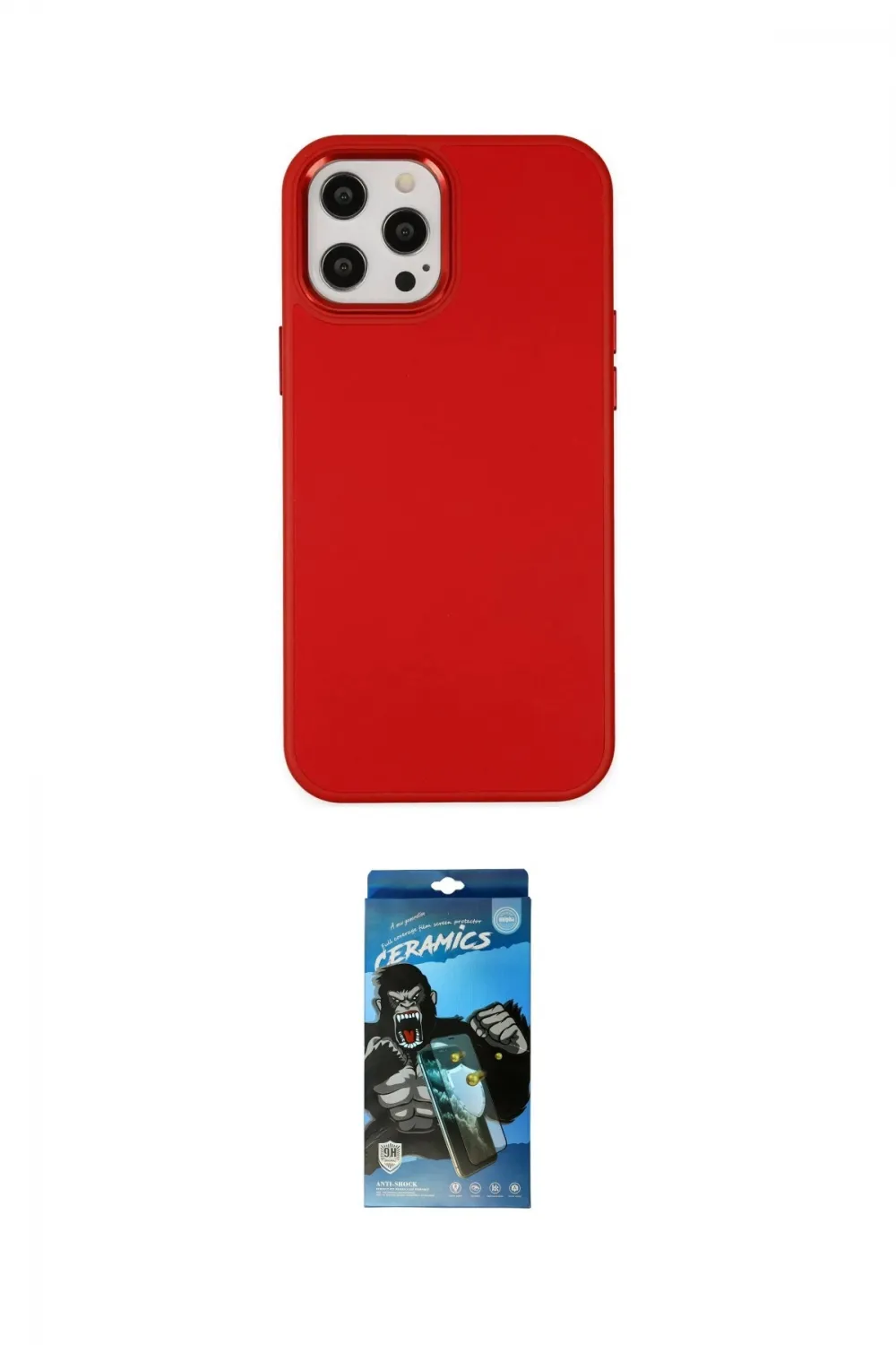 ieg™ iPhone 12 Pro Max Kılıf Çekirdek Çizgi - Siyah 34D Izgaralı Cam