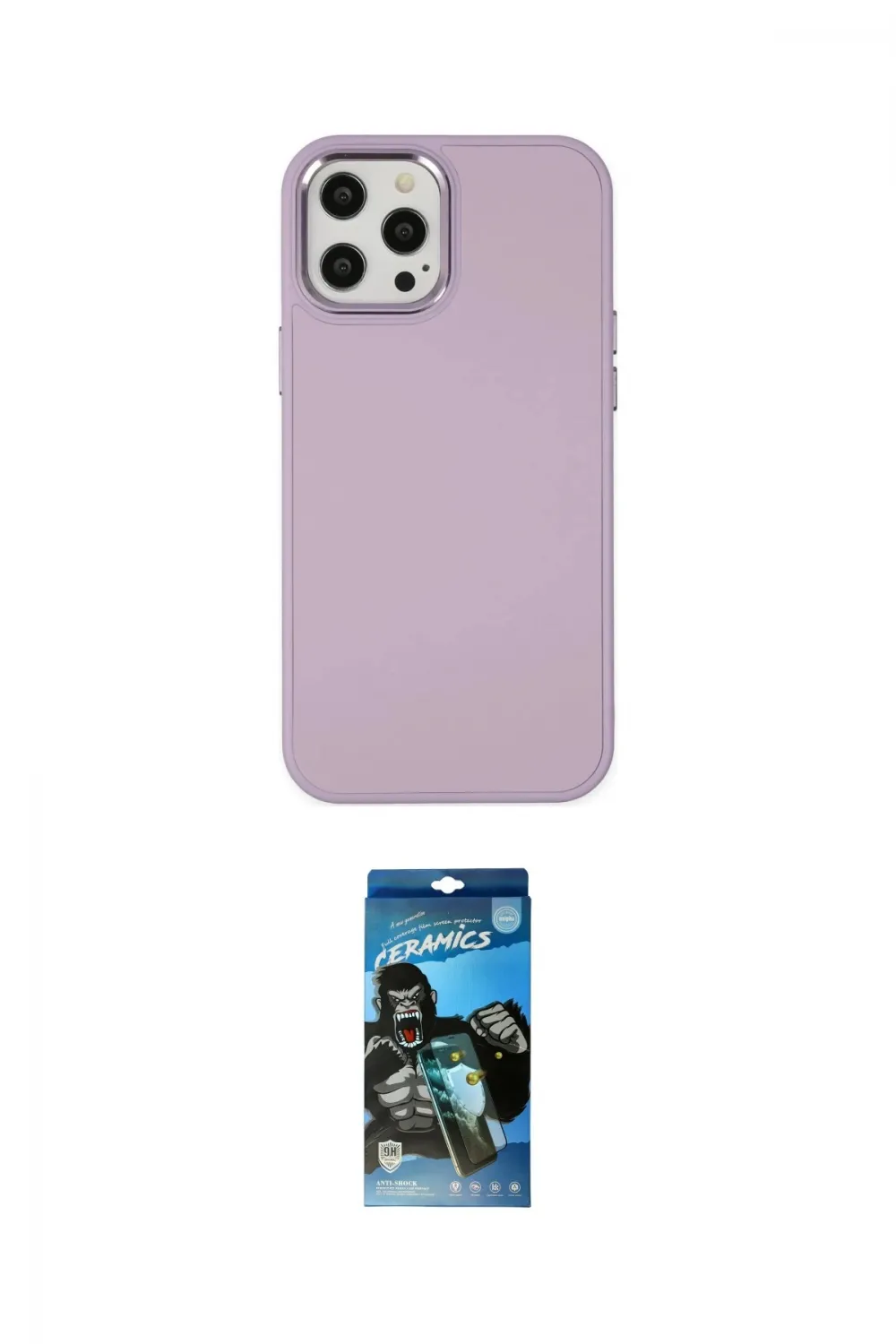 ieg™ iPhone 12 Pro Max Kılıf Çekirdek Çizgi - Siyah 34D Izgaralı Cam