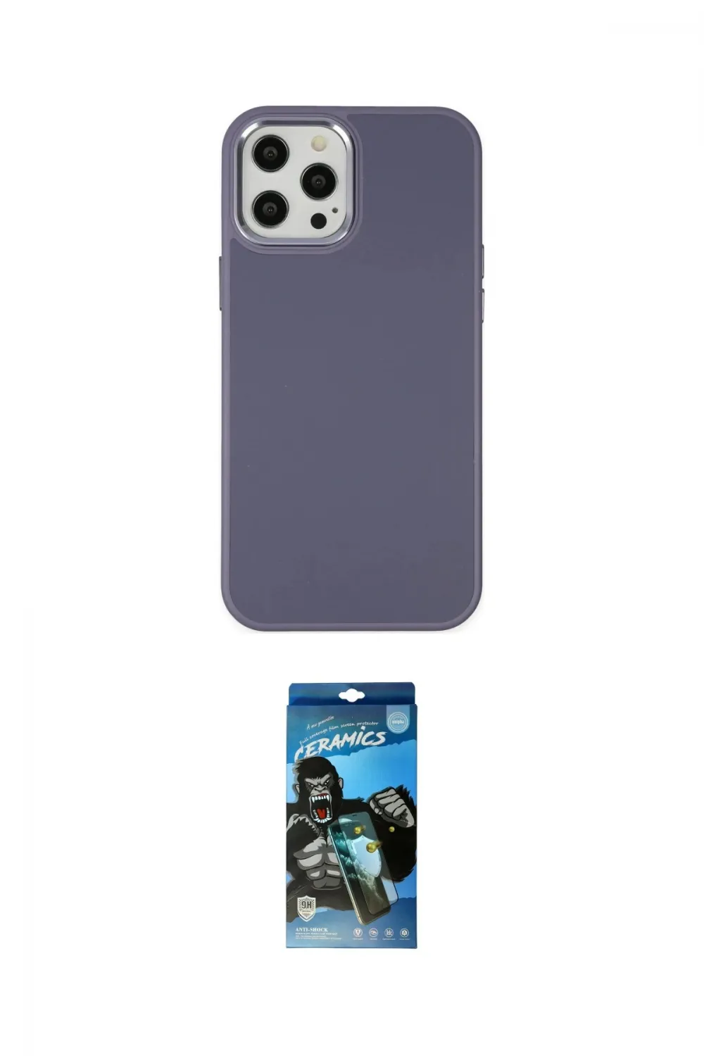 ieg™ iPhone 12 Pro Max Kılıf Çekirdek Çizgi - Siyah 34D Izgaralı Cam