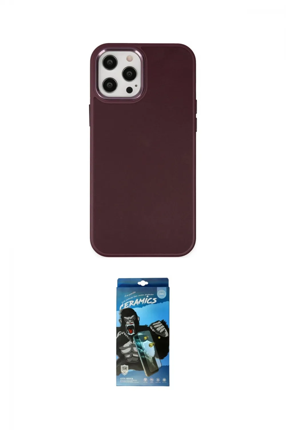 ieg™ iPhone 12 Pro Max Kılıf Çekirdek Çizgi - Siyah 34D Izgaralı Cam