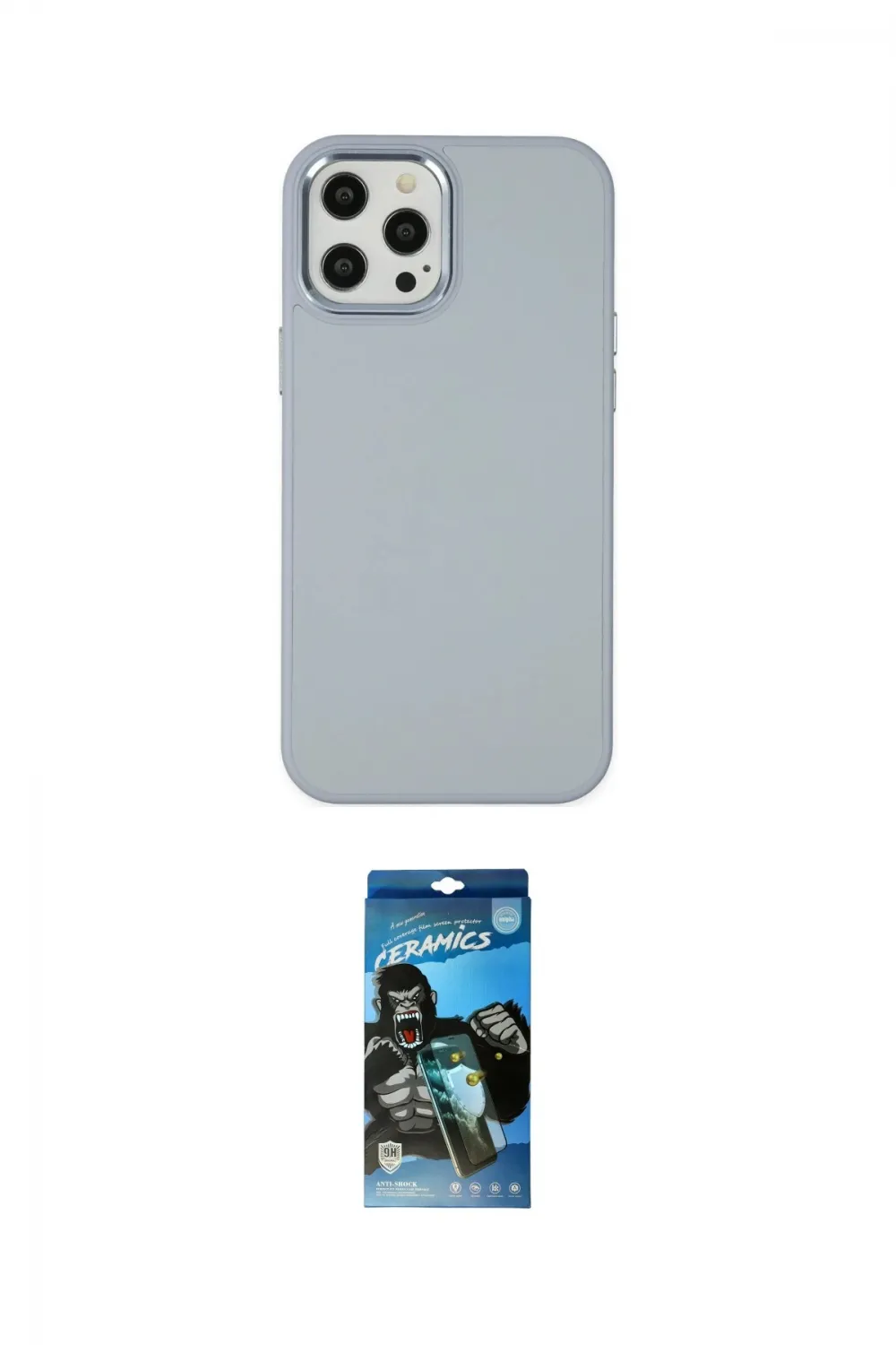ieg™ iPhone 12 Pro Max Kılıf Çekirdek Çizgi - Siyah 34D Izgaralı Cam