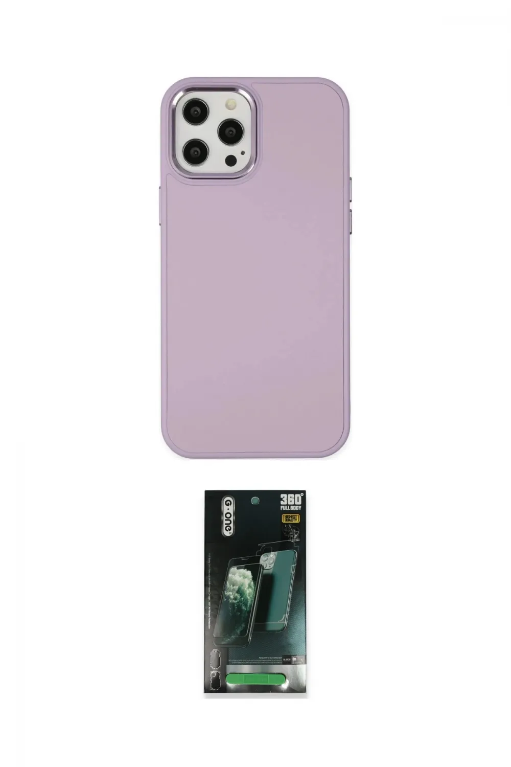 ieg™ iPhone 12 Pro Max Kılıf Çekirdek Çizgi - Siyah 360 Mat Full Body Arka Koruyucu