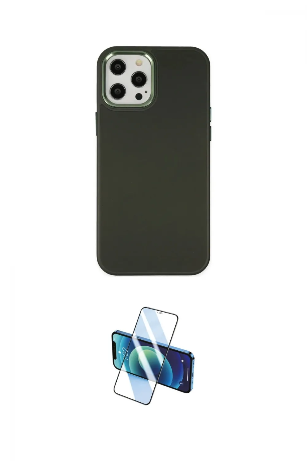 ieg™ iPhone 12 Pro Max Kılıf Çekirdek Çizgi - Siyah 3D Antistatik Seramik Nano Ekran Koruyucu