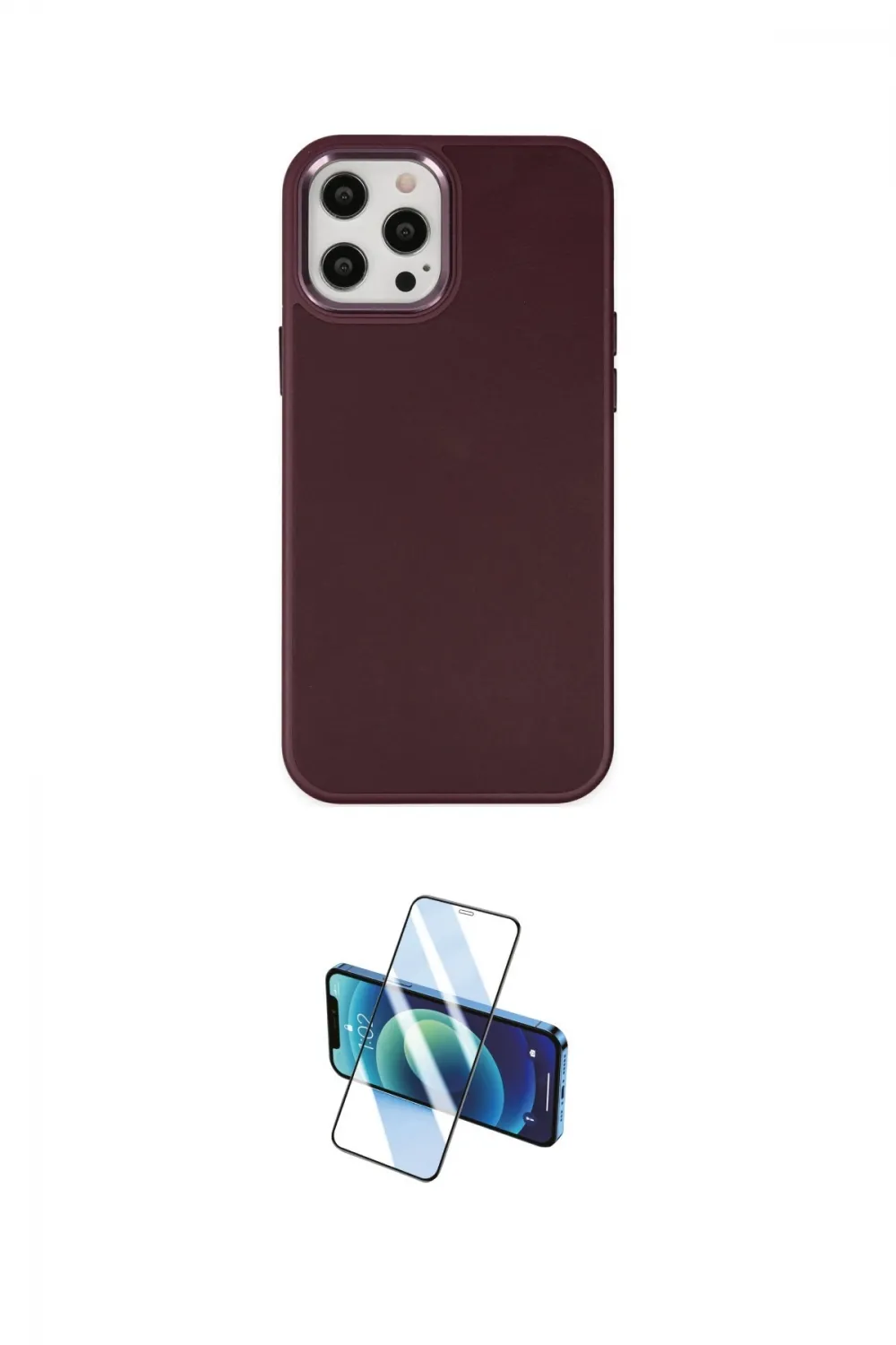 ieg™ iPhone 12 Pro Max Kılıf Çekirdek Çizgi - Siyah 3D Antistatik Seramik Nano Ekran Koruyucu