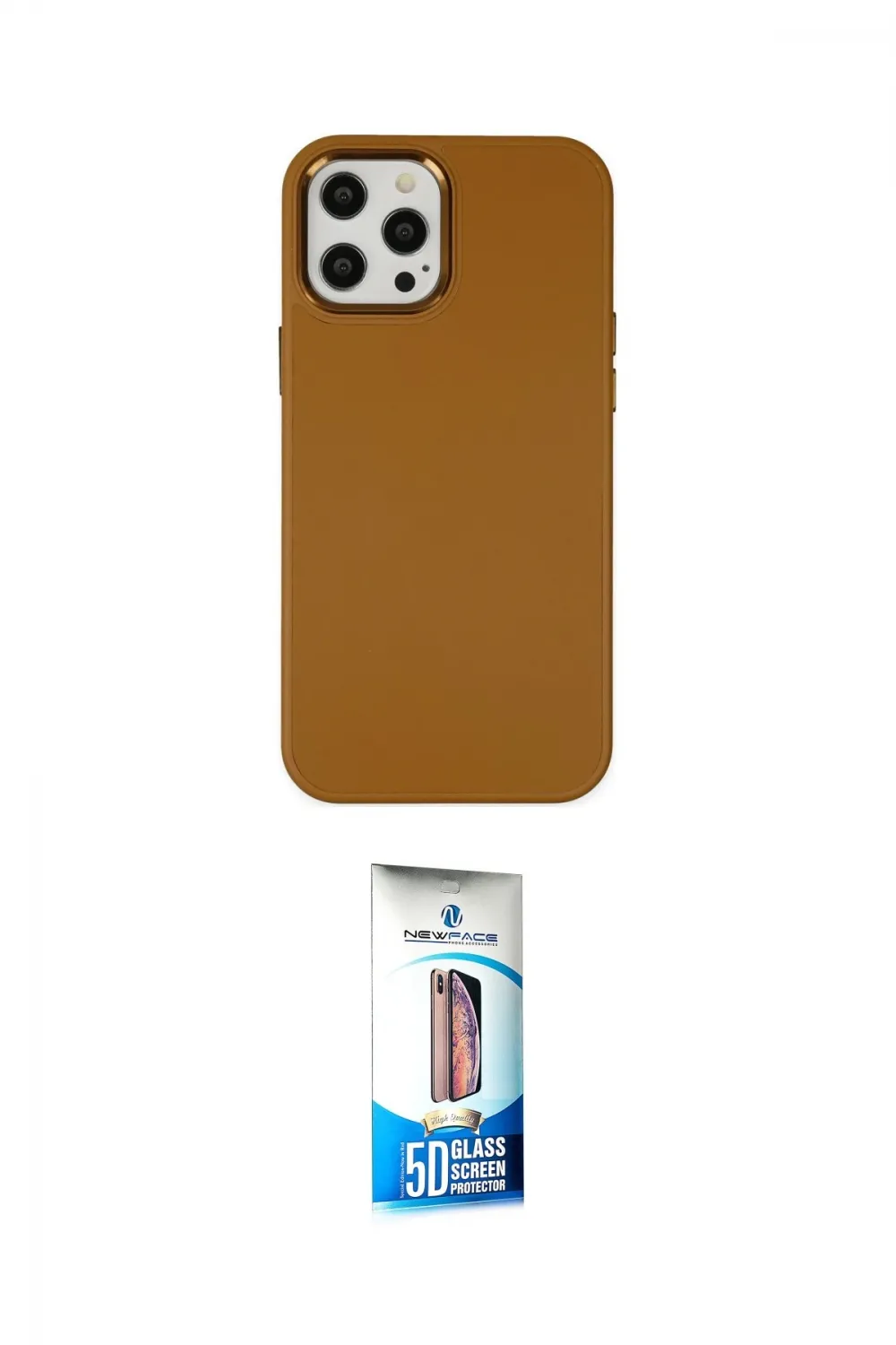ieg™ iPhone 12 Pro Max Kılıf Çekirdek Çizgi - Siyah 5D Eko Cam Ekran Koruyucu